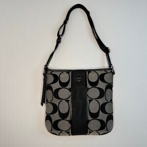 Vintage Y2K Coach Black and Gray Monogram Shoulder Bag